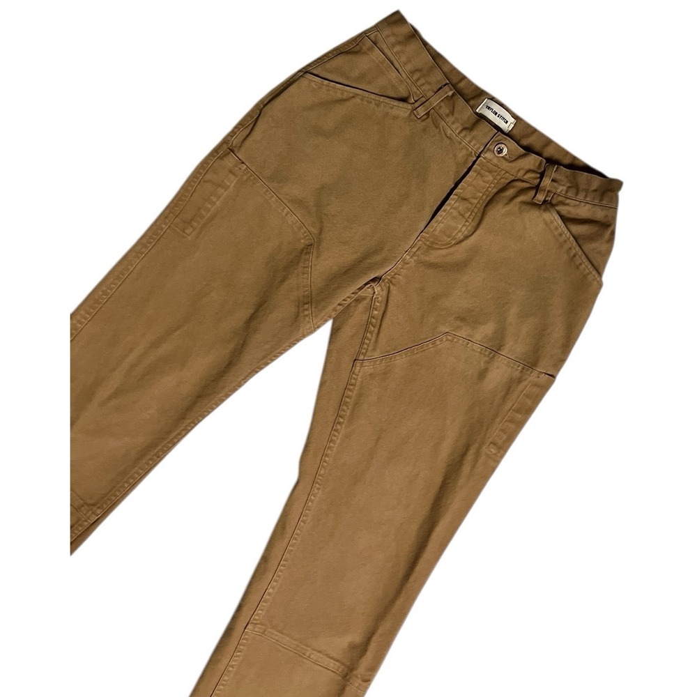 Taylor Stitch Canvas Camp Chore Pants Size 30 Tan Button Fly Men's Double Knee - Picture 5 of 14